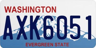 WA license plate AXK6051