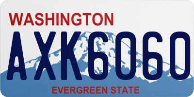 WA license plate AXK6060