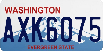 WA license plate AXK6075