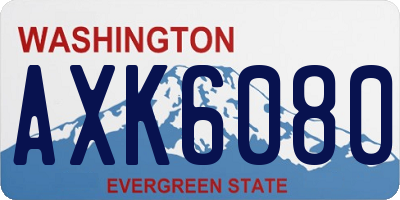 WA license plate AXK6080
