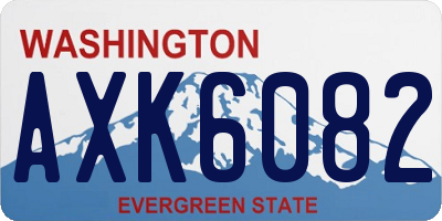 WA license plate AXK6082