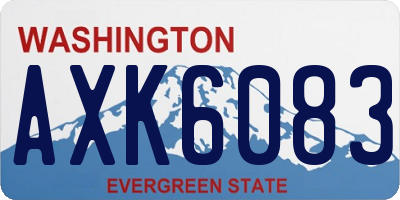 WA license plate AXK6083