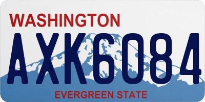 WA license plate AXK6084