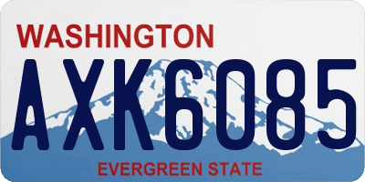 WA license plate AXK6085