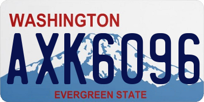 WA license plate AXK6096