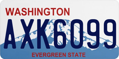 WA license plate AXK6099