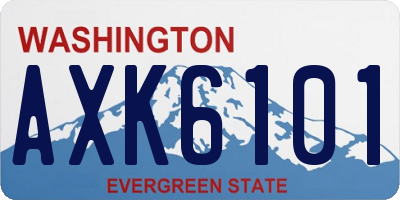 WA license plate AXK6101