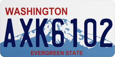 WA license plate AXK6102