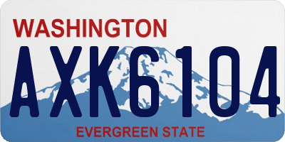 WA license plate AXK6104
