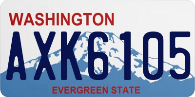 WA license plate AXK6105
