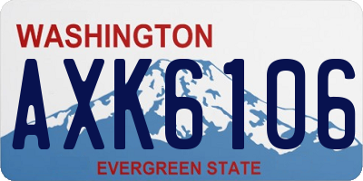 WA license plate AXK6106