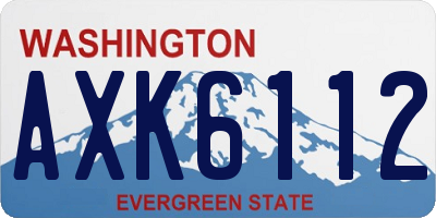 WA license plate AXK6112