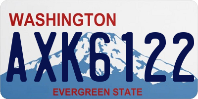 WA license plate AXK6122