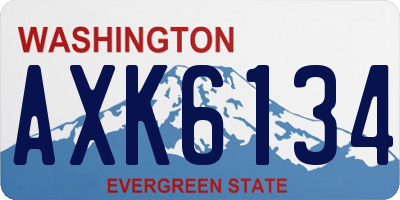 WA license plate AXK6134