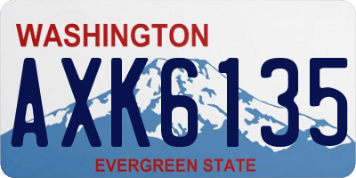 WA license plate AXK6135