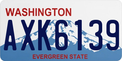WA license plate AXK6139