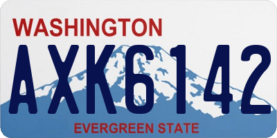 WA license plate AXK6142