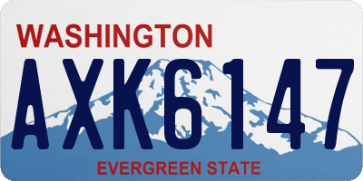 WA license plate AXK6147