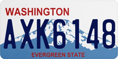 WA license plate AXK6148
