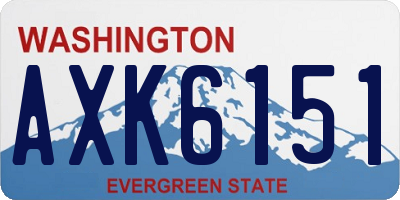 WA license plate AXK6151