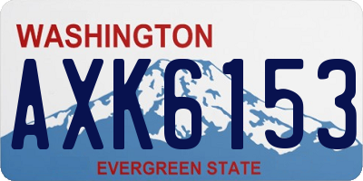 WA license plate AXK6153