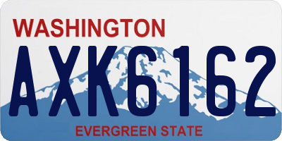 WA license plate AXK6162