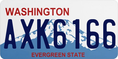 WA license plate AXK6166