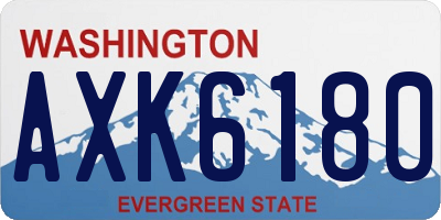 WA license plate AXK6180