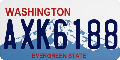 WA license plate AXK6188