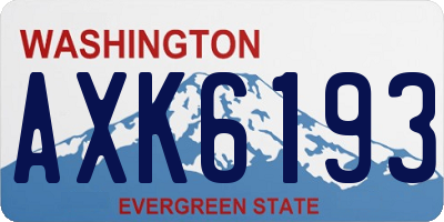 WA license plate AXK6193