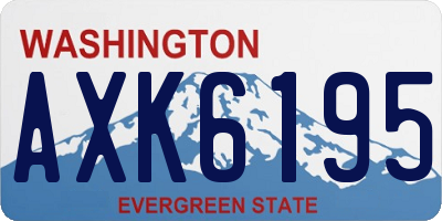 WA license plate AXK6195