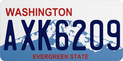 WA license plate AXK6209