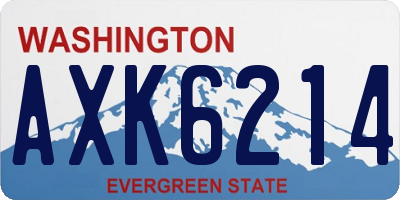 WA license plate AXK6214