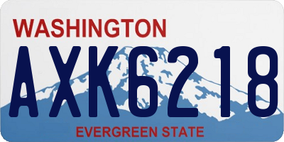 WA license plate AXK6218