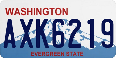 WA license plate AXK6219