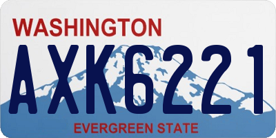 WA license plate AXK6221