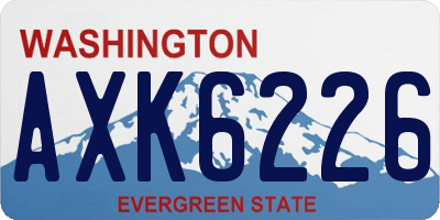 WA license plate AXK6226
