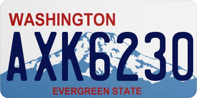 WA license plate AXK6230