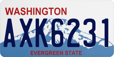 WA license plate AXK6231