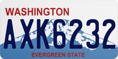 WA license plate AXK6232