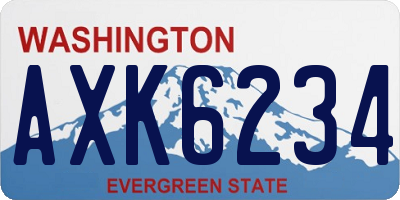 WA license plate AXK6234
