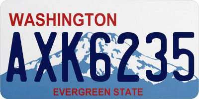 WA license plate AXK6235