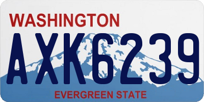 WA license plate AXK6239