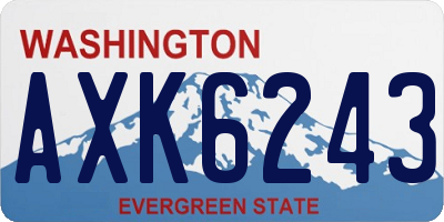 WA license plate AXK6243