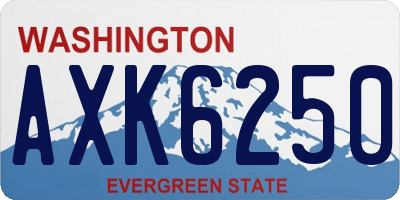 WA license plate AXK6250