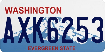 WA license plate AXK6253
