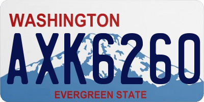 WA license plate AXK6260
