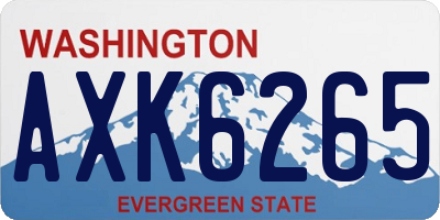 WA license plate AXK6265