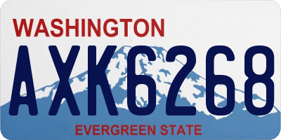 WA license plate AXK6268