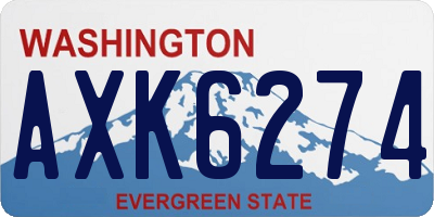 WA license plate AXK6274
